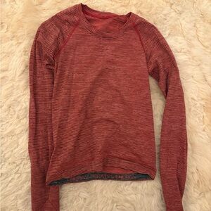 Lululemon long sleeve swiftly tech red stripe